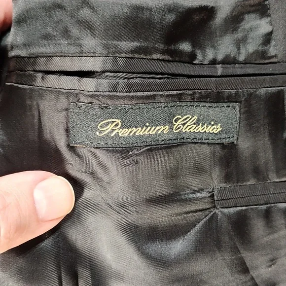 Black Wool Single Breast 2 Button Single Vent Mens Blazer Excellent Condition